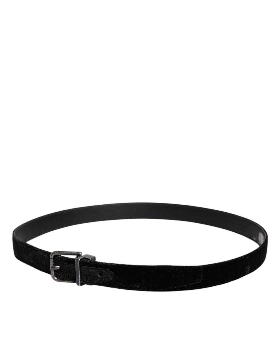 Dolce &amp; Gabbana Black Leather Metal Buckle Classic Belt