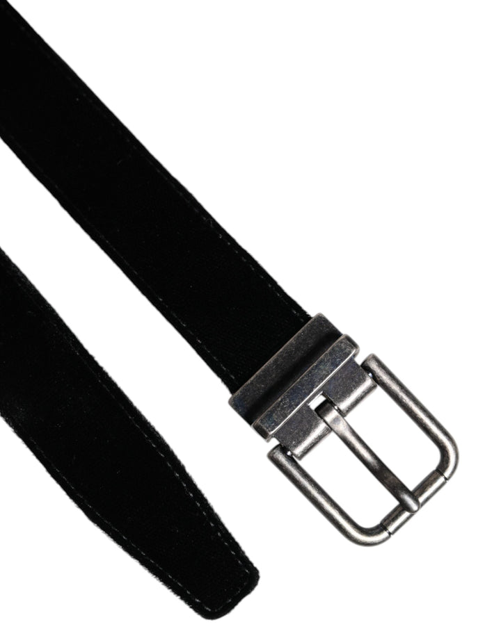 Dolce &amp; Gabbana Black Leather Metal Buckle Classic Belt