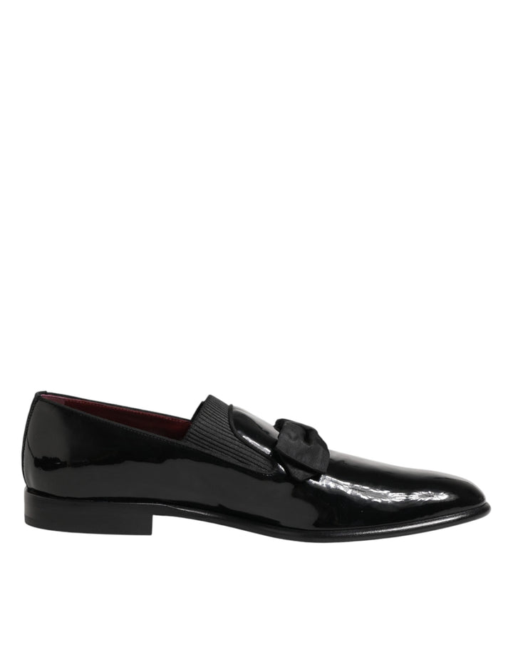 Men’s Dolce &amp; Gabbana Black Leather Slip on Dress Men Loafers Shoes