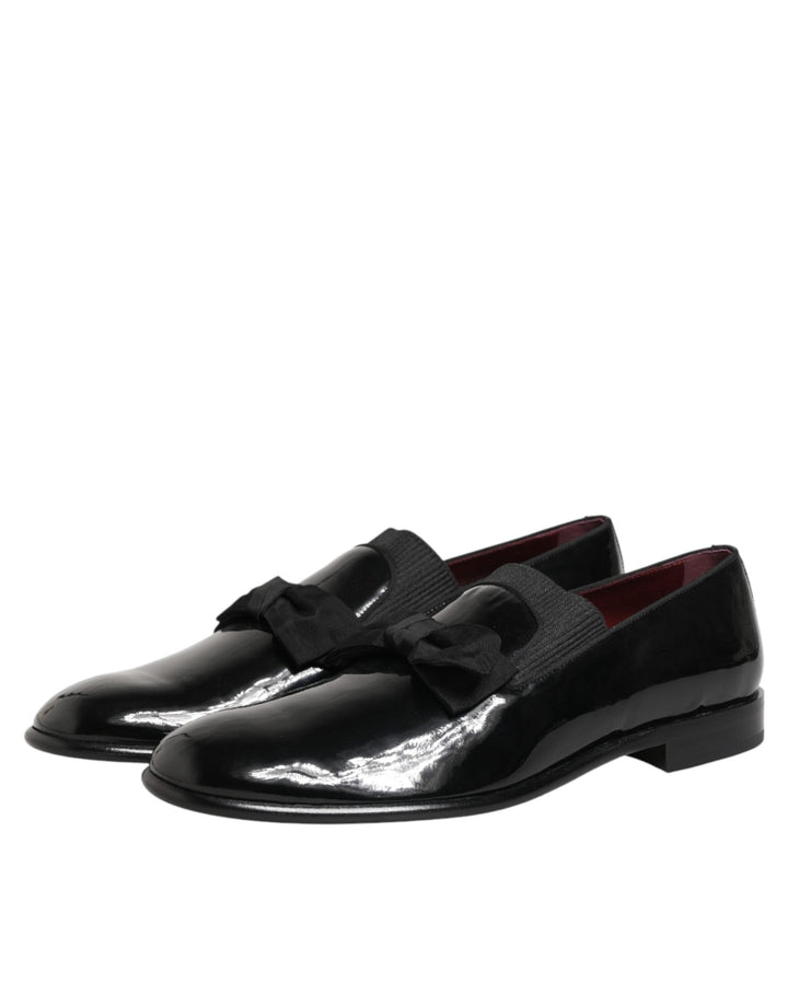 Men’s Dolce &amp; Gabbana Black Leather Slip on Dress Men Loafers Shoes