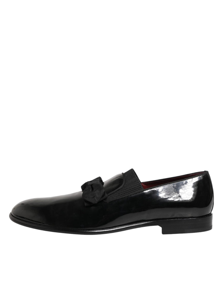 Men’s Dolce &amp; Gabbana Black Leather Slip on Dress Men Loafers Shoes