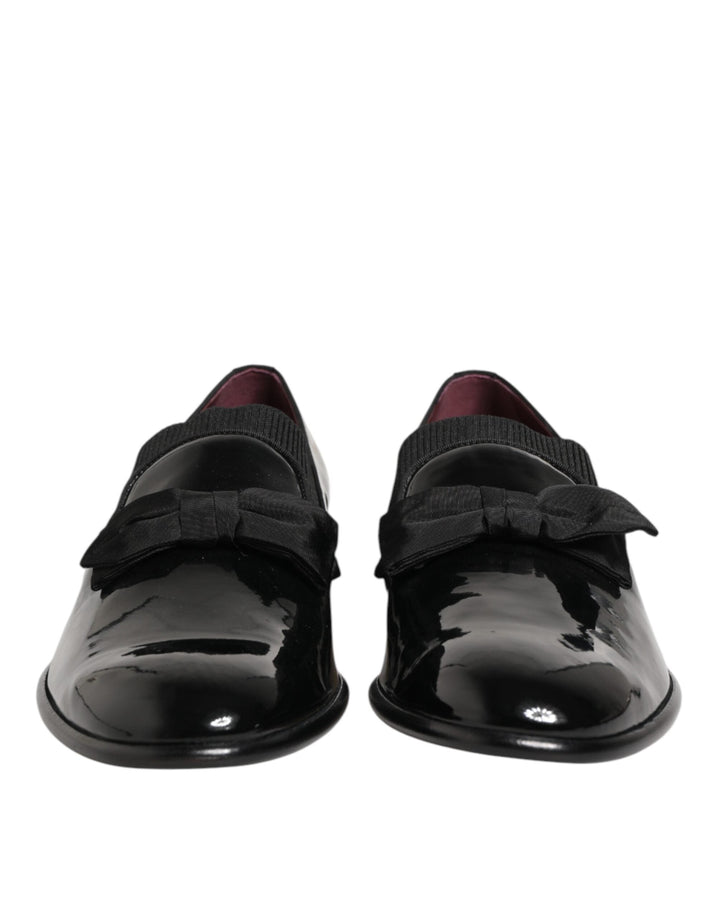 Men’s Dolce &amp; Gabbana Black Leather Slip on Dress Men Loafers Shoes