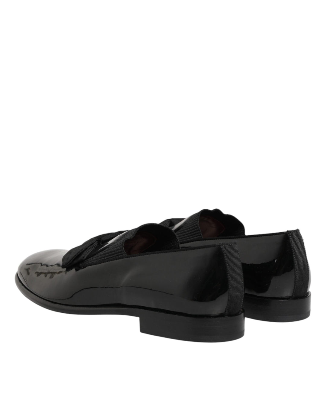 Men’s Dolce &amp; Gabbana Black Leather Slip on Dress Men Loafers Shoes