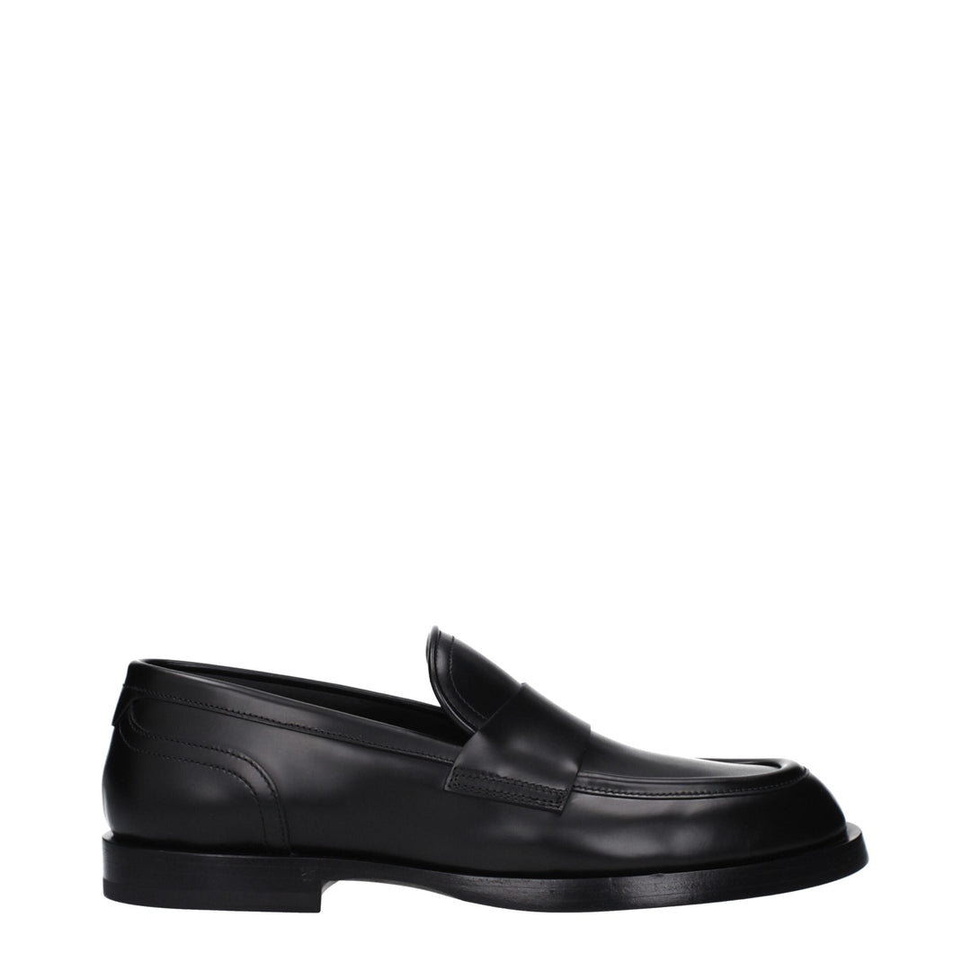 Men’s Dolce &amp; Gabbana Black Leather Slip-on Loafers
