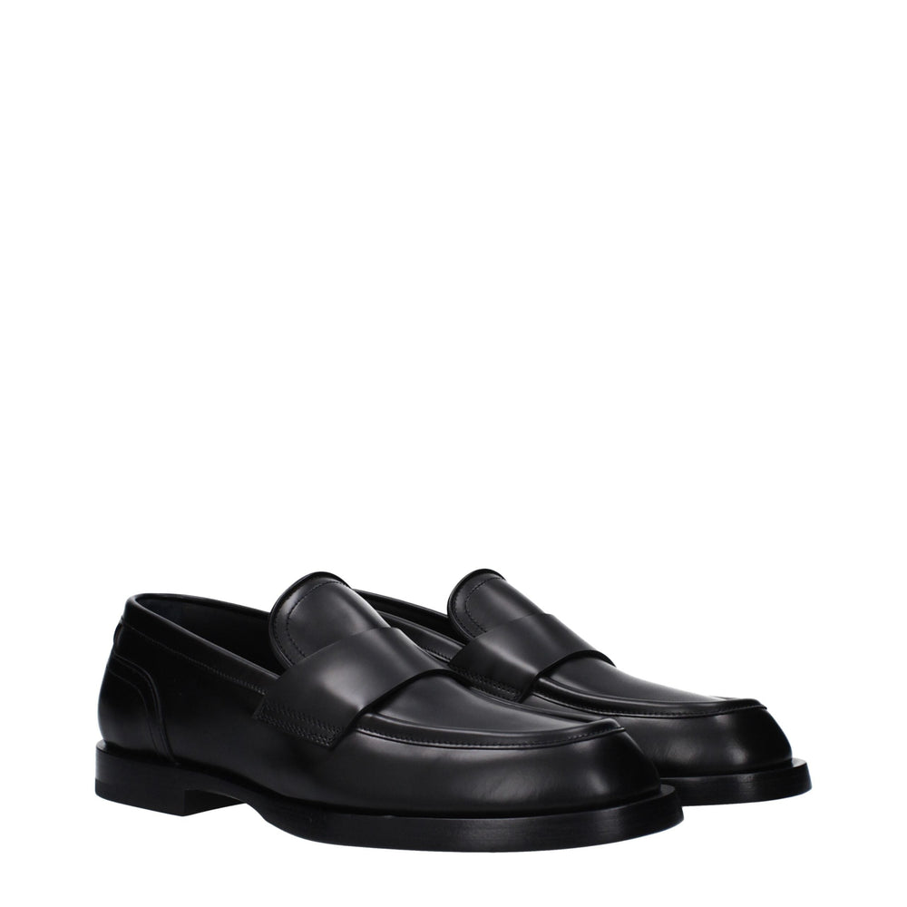 Men’s Dolce & Gabbana Black Leather Slip-on Loafers