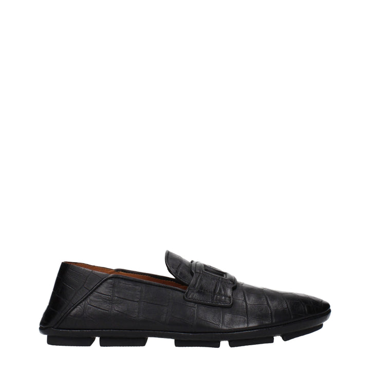 Men’s Dolce &amp; Gabbana Black Leather Slip-on Loafers