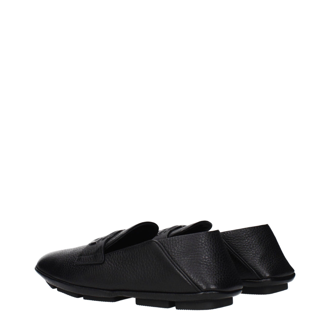 Men’s Dolce &amp; Gabbana Black Leather Slip-on Loafers