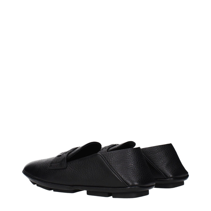 Men’s Dolce &amp; Gabbana Black Leather Slip-on Loafers