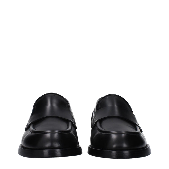 Men’s Dolce &amp; Gabbana Black Leather Slip-on Loafers