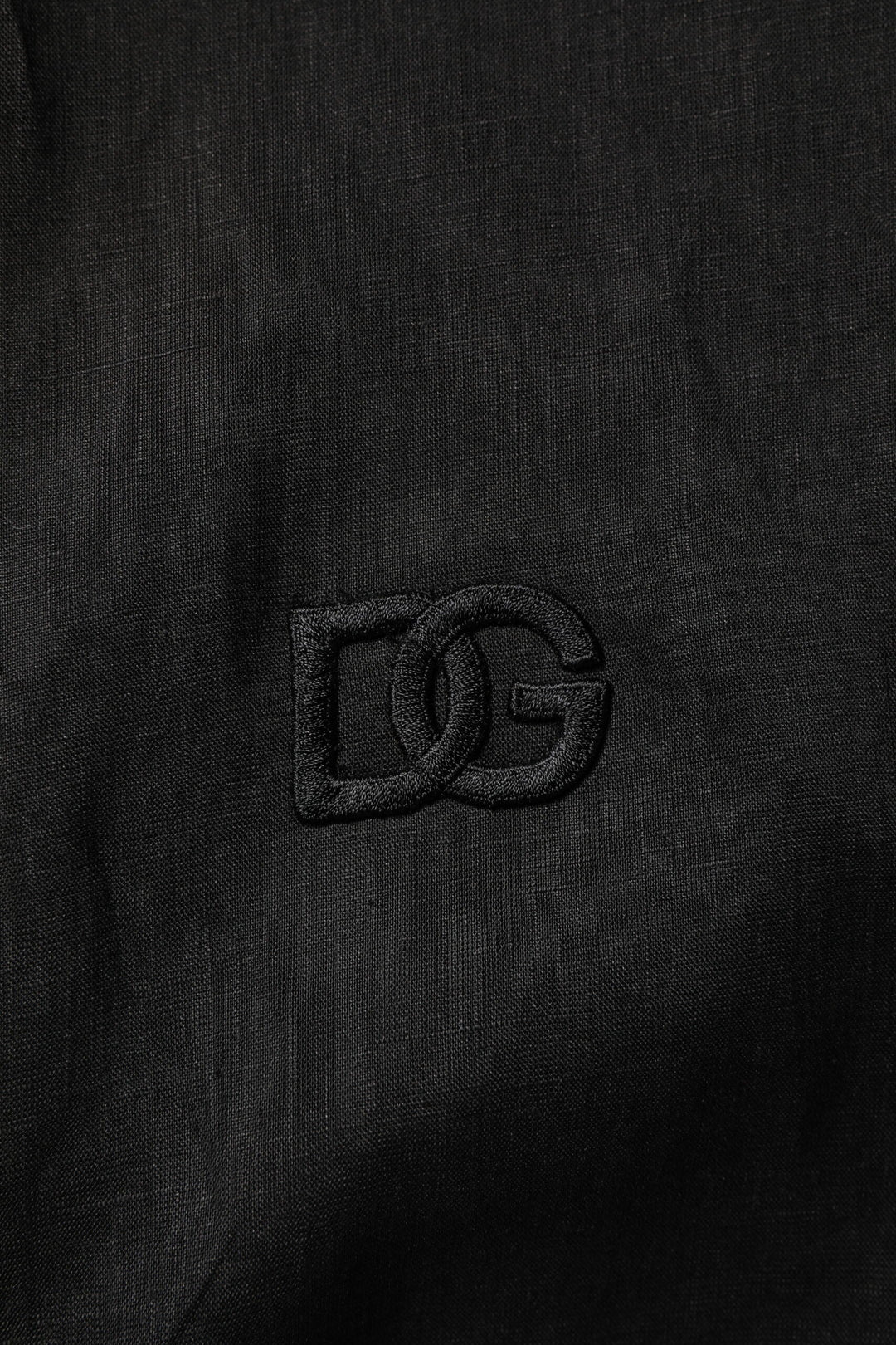 Men’s Dolce &amp; Gabbana Black Linen Long Sleeves Men Casual Shirt