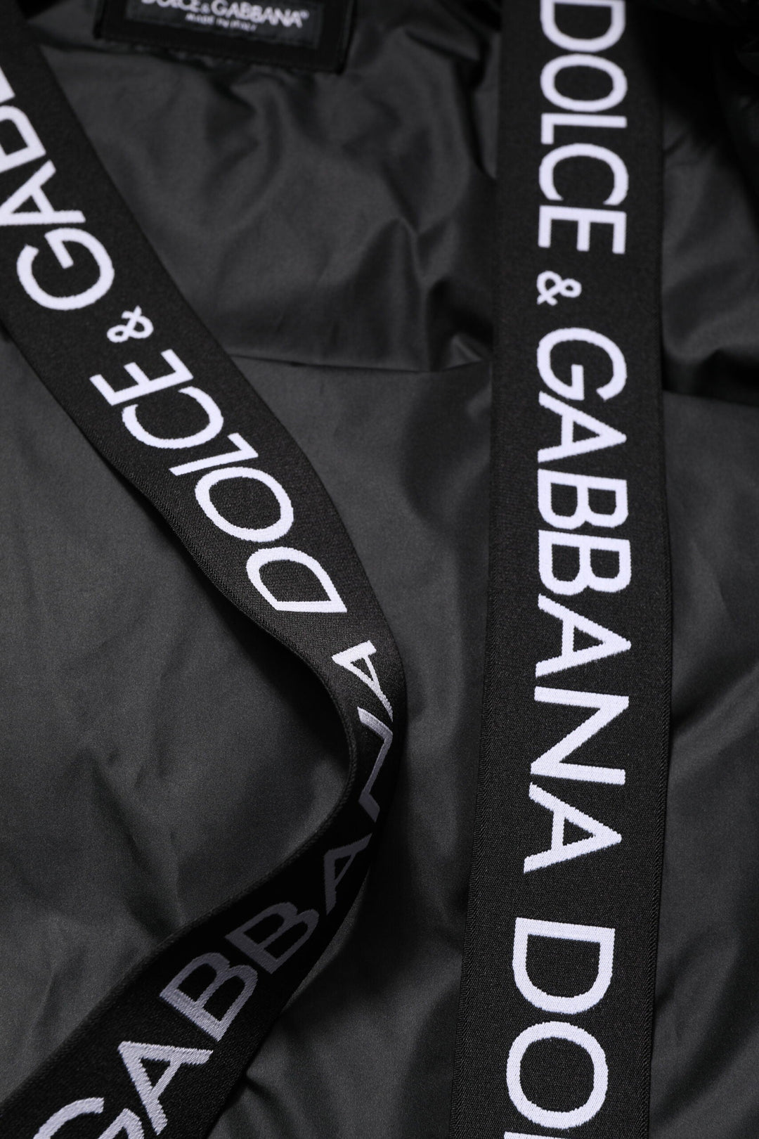 Men’s Dolce &amp; Gabbana Black Logo Full Zip Hooded Quilted Jacket