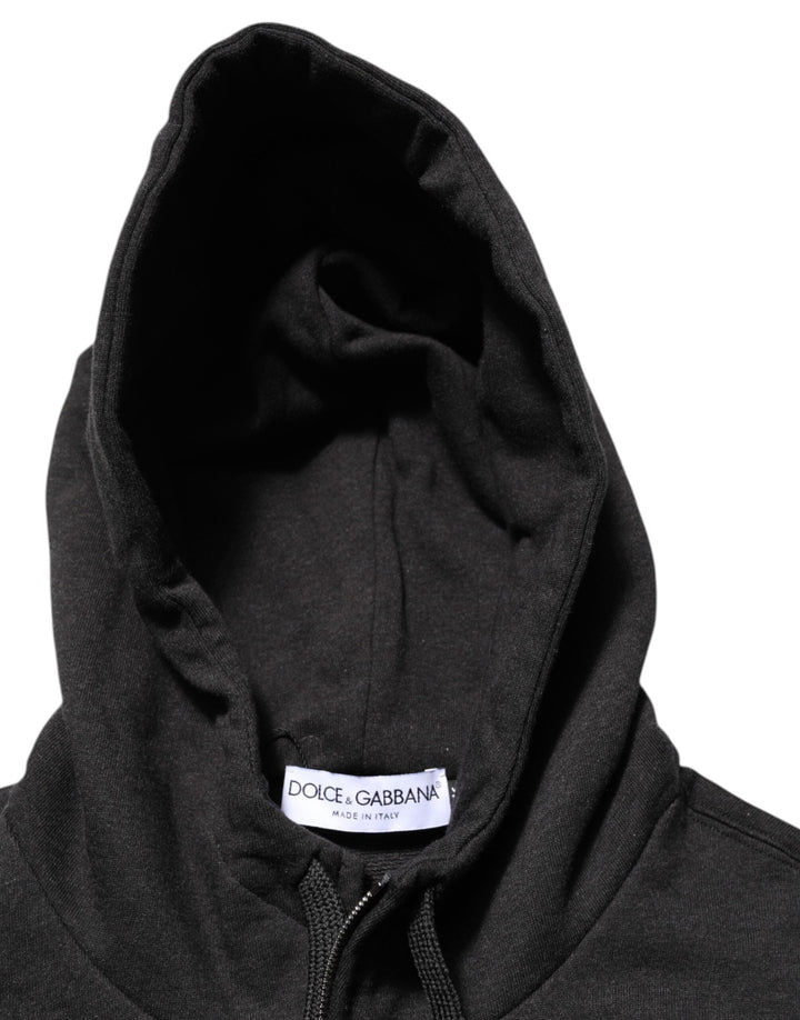 Men’s Dolce &amp; Gabbana Black Logo Fullzip Hooded Sweatshirt Sweater