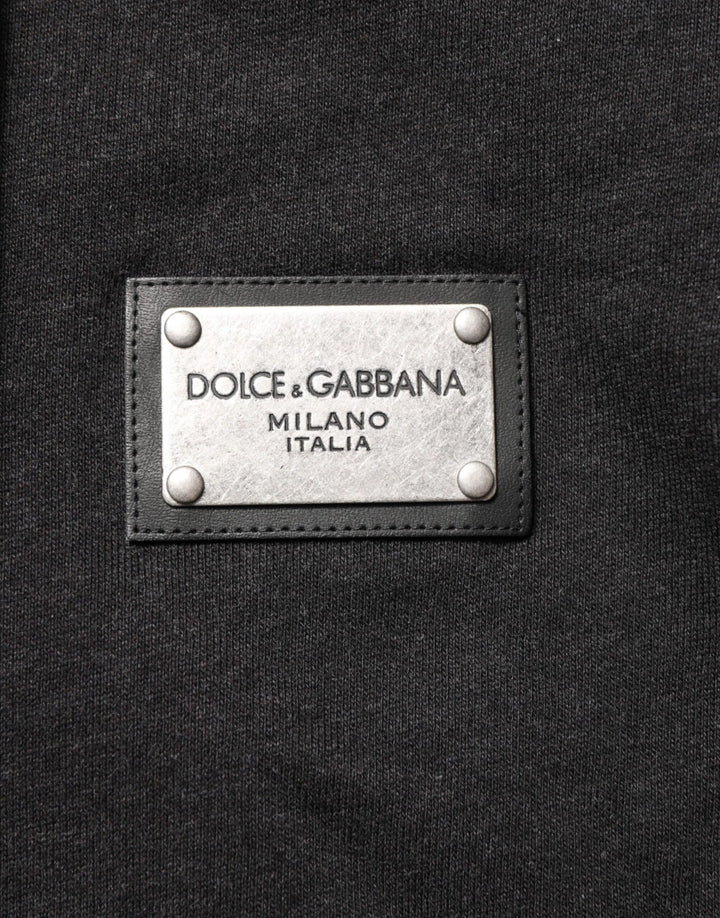 Men’s Dolce &amp; Gabbana Black Logo Fullzip Hooded Sweatshirt Sweater