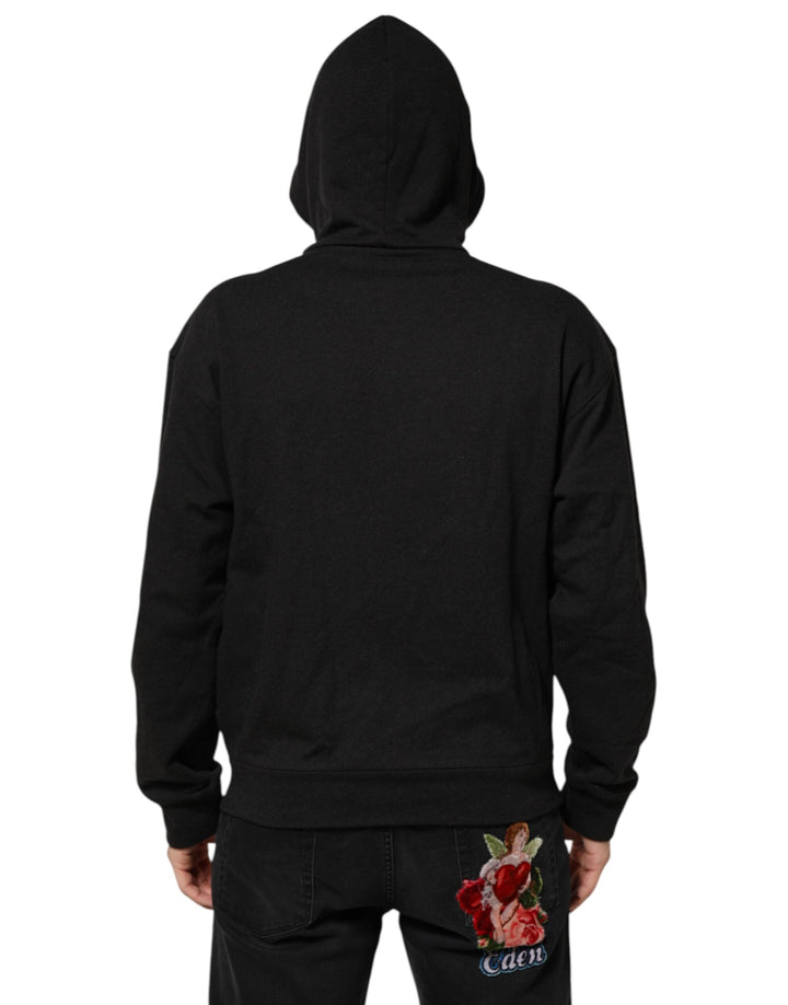 Men’s Dolce &amp; Gabbana Black Logo Fullzip Hooded Sweatshirt Sweater