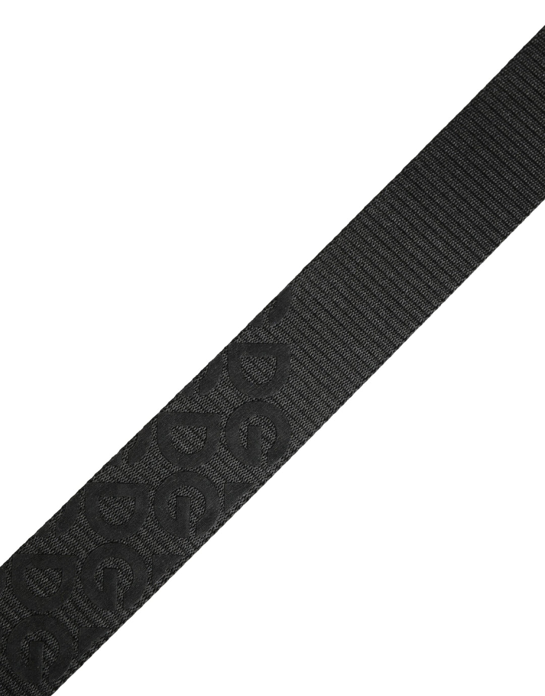 Dolce &amp; Gabbana Black Logo Monogram Silver Metal Buckle Belt