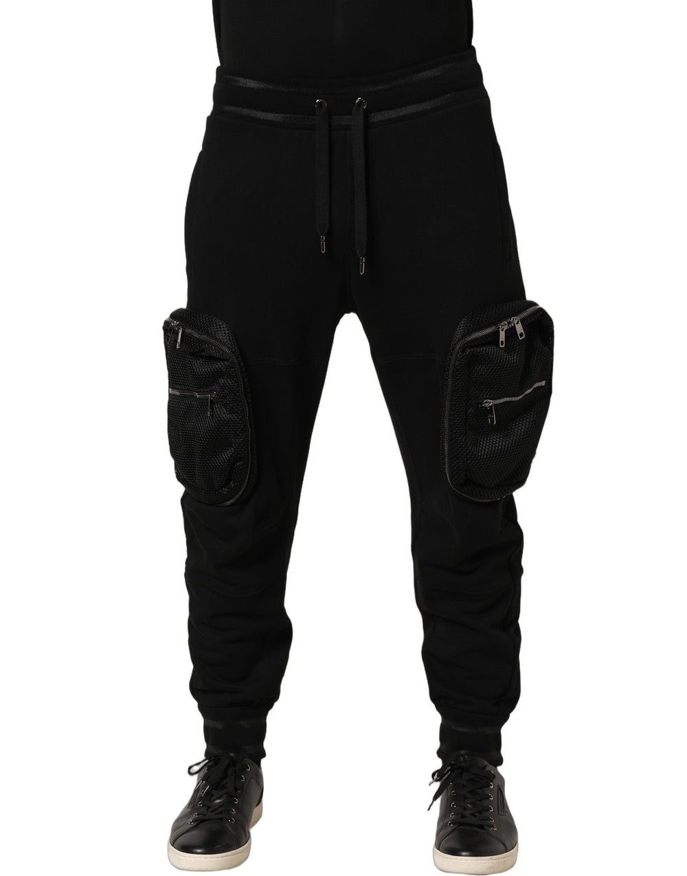 Men’s Dolce & Gabbana Black Mid Waist Cargo Jogger Sweatpants Pants
