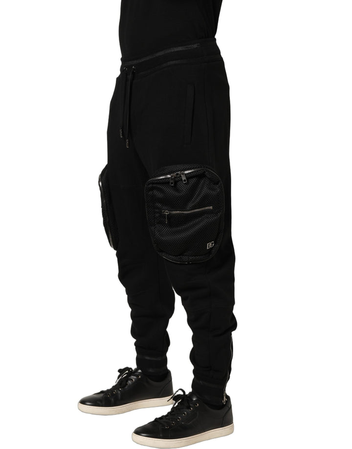 Men’s Dolce &amp; Gabbana Black Mid Waist Cargo Jogger Sweatpants Pants