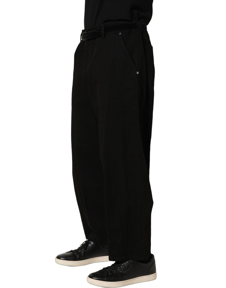 Men’s Dolce &amp; Gabbana Black Mid Waist Straight Men Trouser Pants