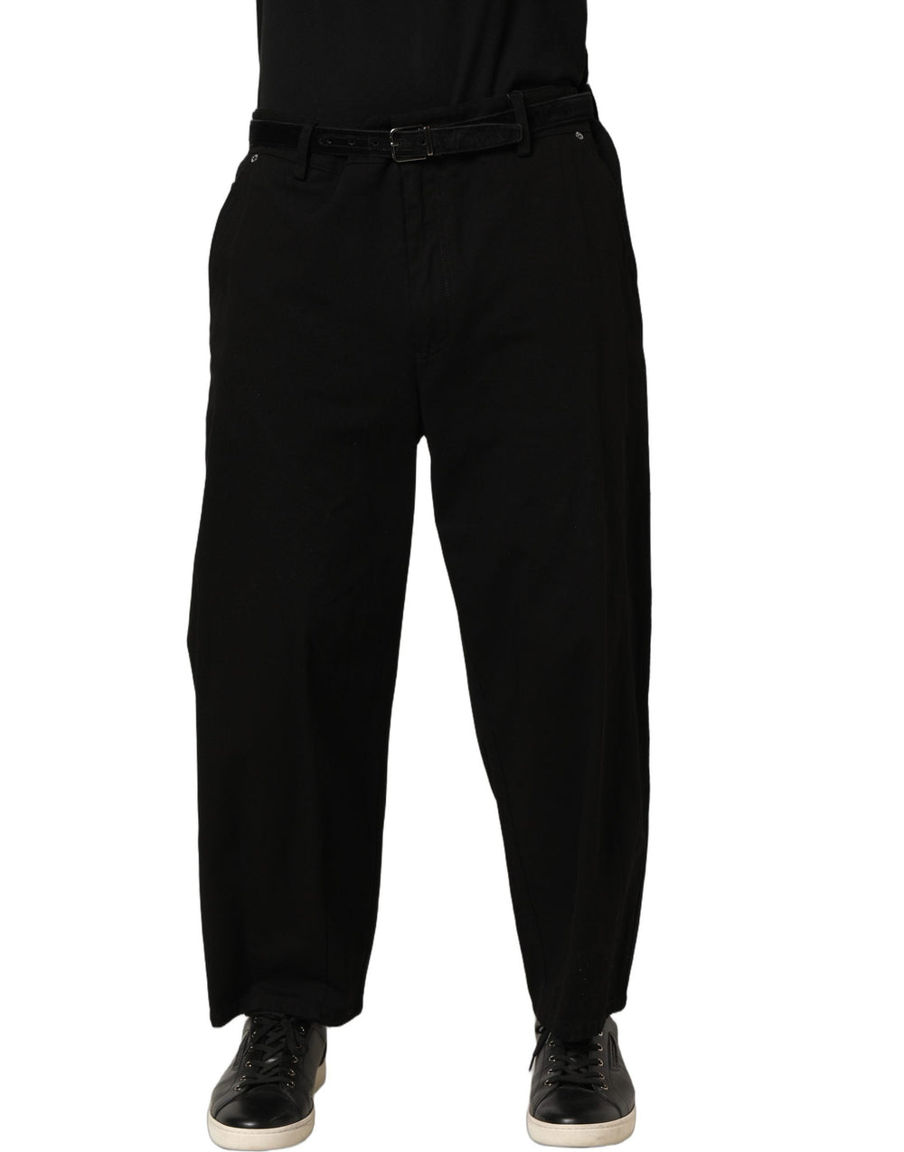 Men’s Dolce & Gabbana Black Mid Waist Straight Men Trouser Pants