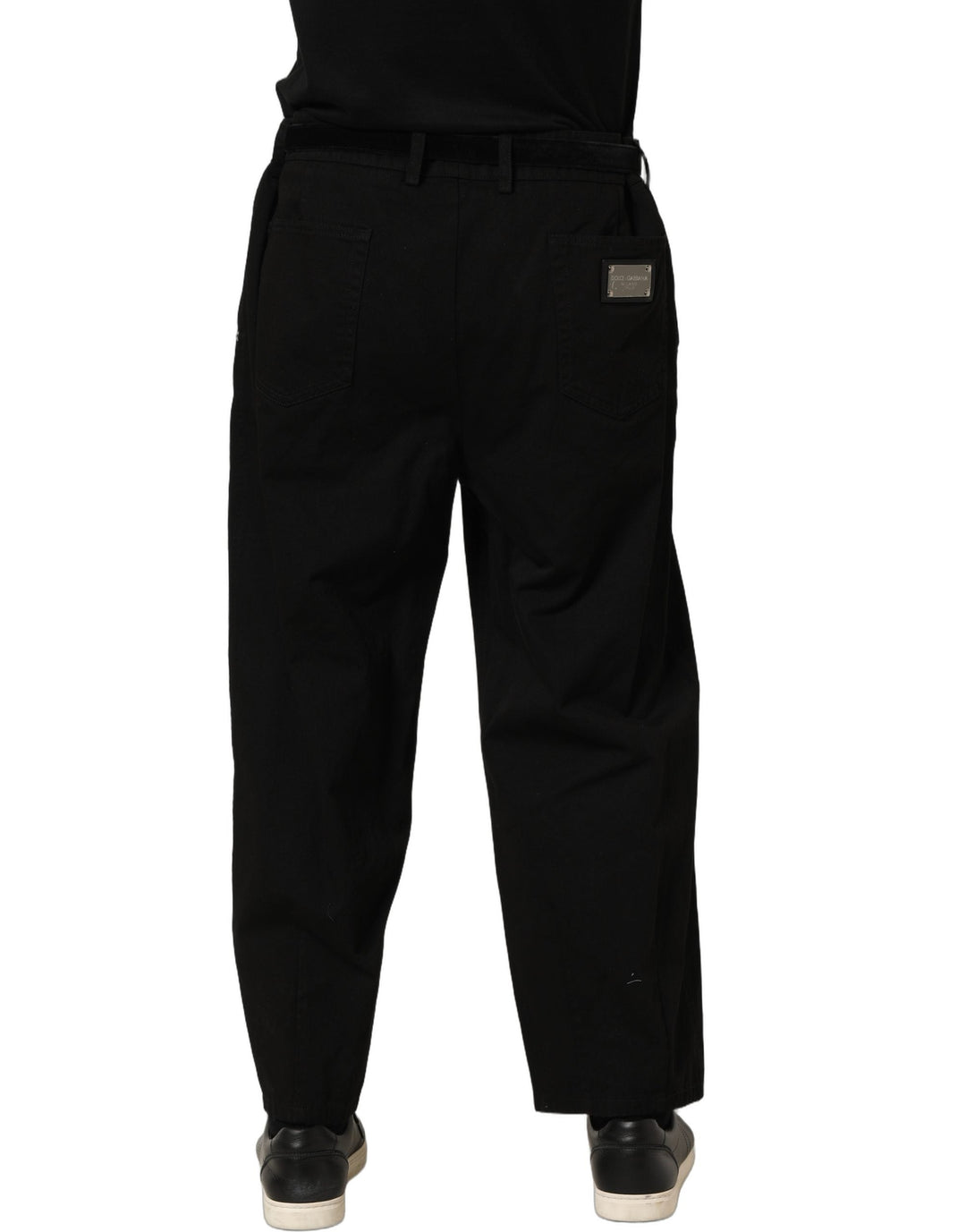 Men’s Dolce &amp; Gabbana Black Mid Waist Straight Men Trouser Pants