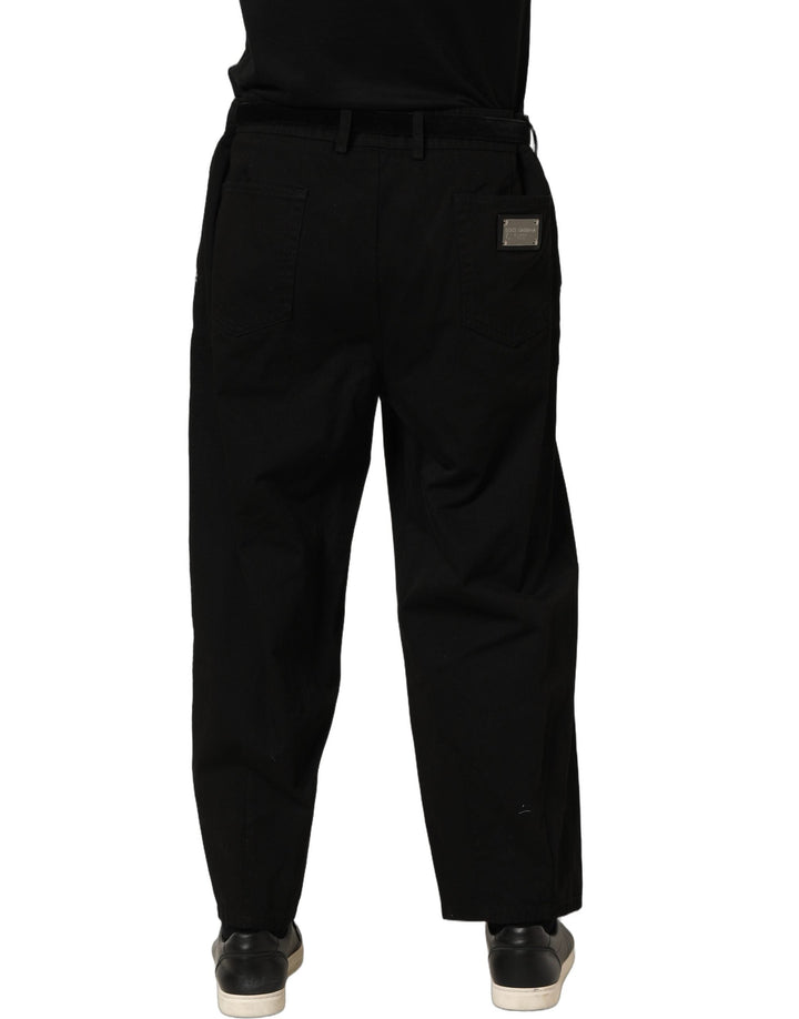 Men’s Dolce &amp; Gabbana Black Mid Waist Straight Men Trouser Pants