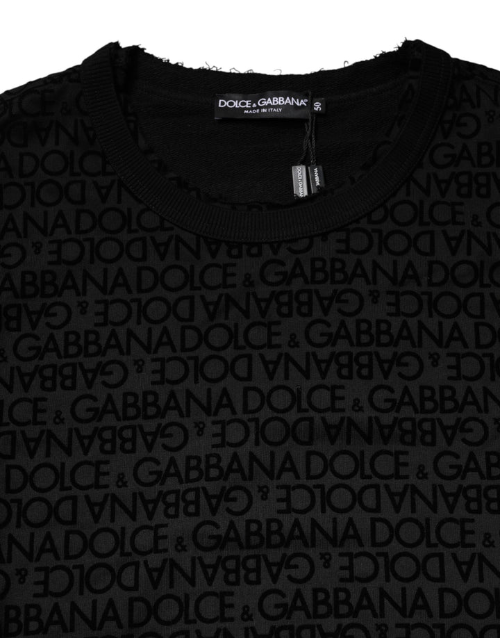 Men’s Dolce &amp; Gabbana Black Monogram Crew Neck Sweatshirt Sweater