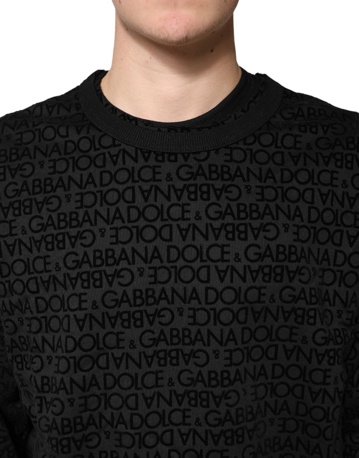Men’s Dolce &amp; Gabbana Black Monogram Crew Neck Sweatshirt Sweater