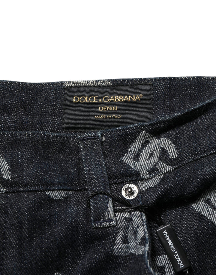 Men’s Dolce &amp; Gabbana Black Monogram Denim Cargo Men Bermuda Short