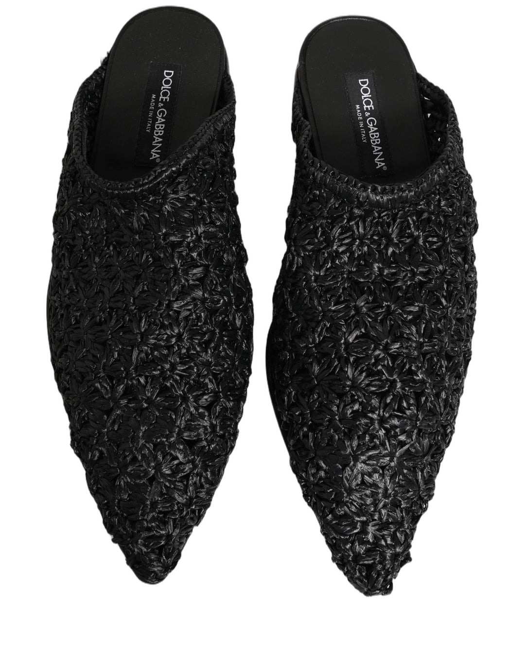 Men’s Dolce &amp; Gabbana Black Mules Slides Slippers Men Flats Shoes
