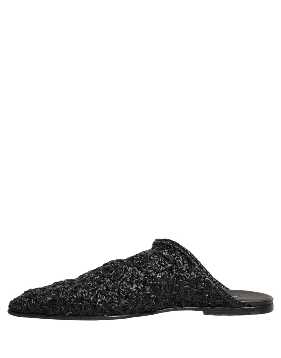Men’s Dolce &amp; Gabbana Black Mules Slides Slippers Men Flats Shoes