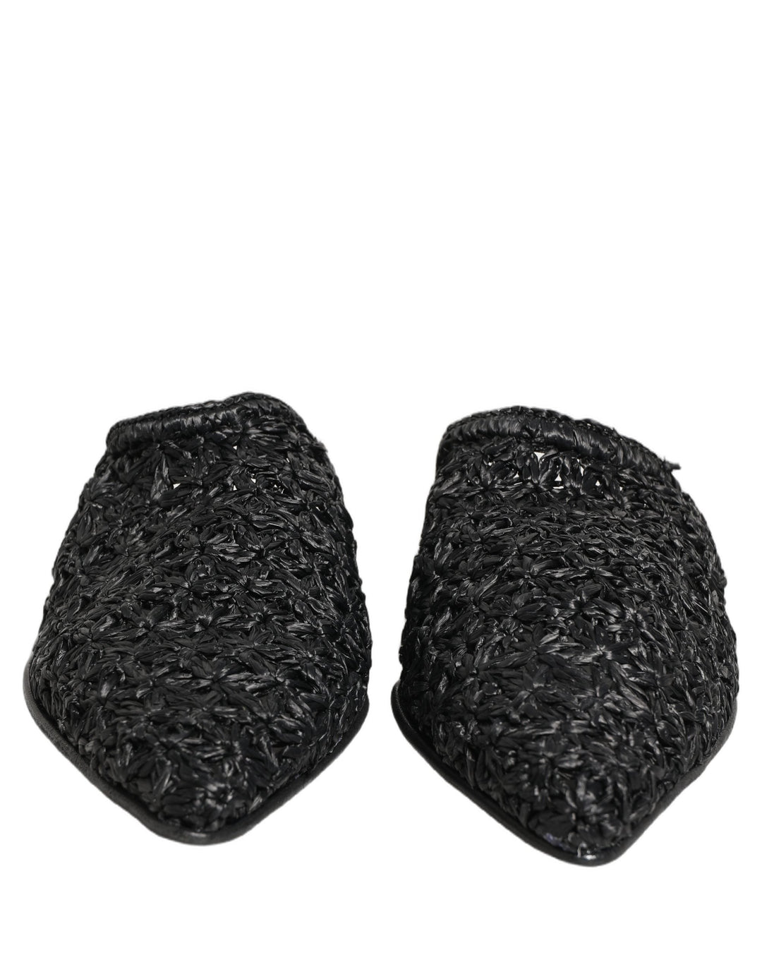 Men’s Dolce &amp; Gabbana Black Mules Slides Slippers Men Flats Shoes