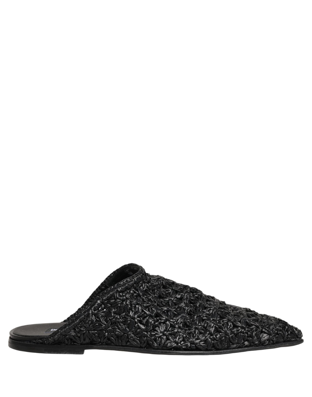 Men’s Dolce &amp; Gabbana Black Mules Slides Slippers Men Flats Shoes