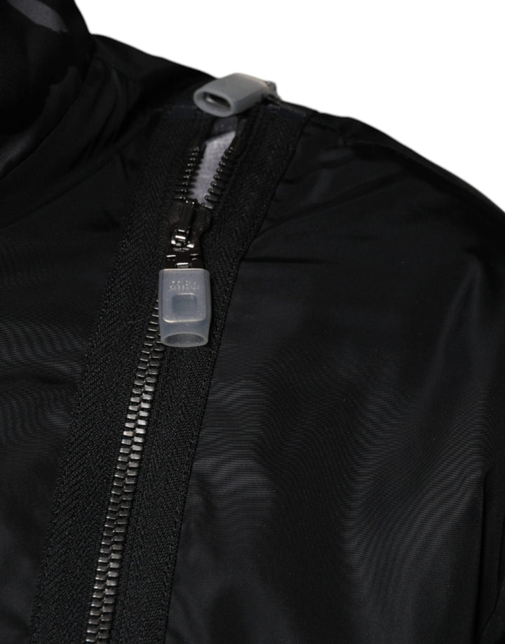 Dolce &amp; Gabbana Black Nylon Full Zip Men Bomber Jacket