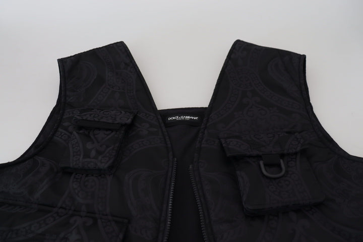 Men’s Dolce &amp; Gabbana Black Nylon Full Zip Sleeveless Jacket