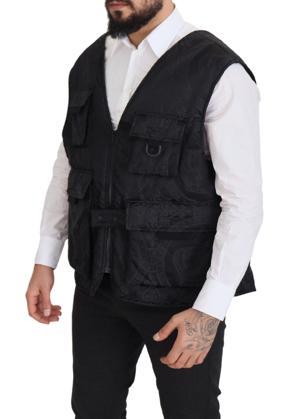 Men’s Dolce & Gabbana Black Nylon Full Zip Sleeveless Jacket