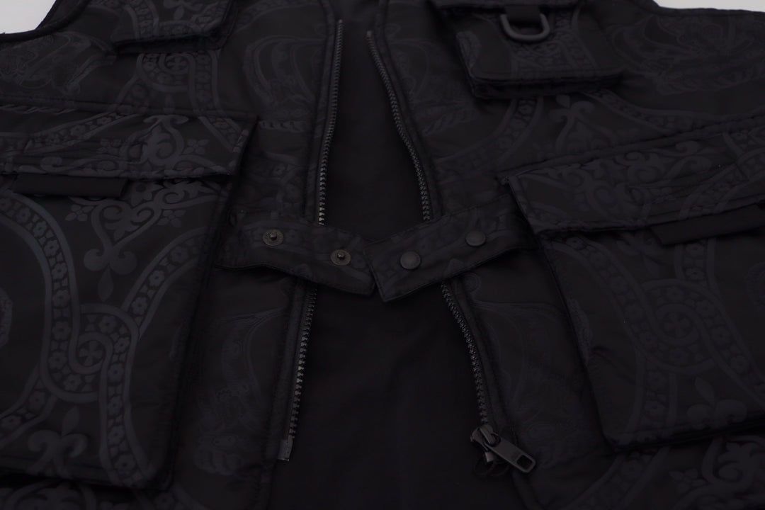 Men’s Dolce &amp; Gabbana Black Nylon Full Zip Sleeveless Jacket