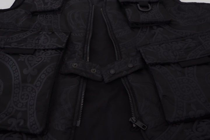 Men’s Dolce &amp; Gabbana Black Nylon Full Zip Sleeveless Jacket