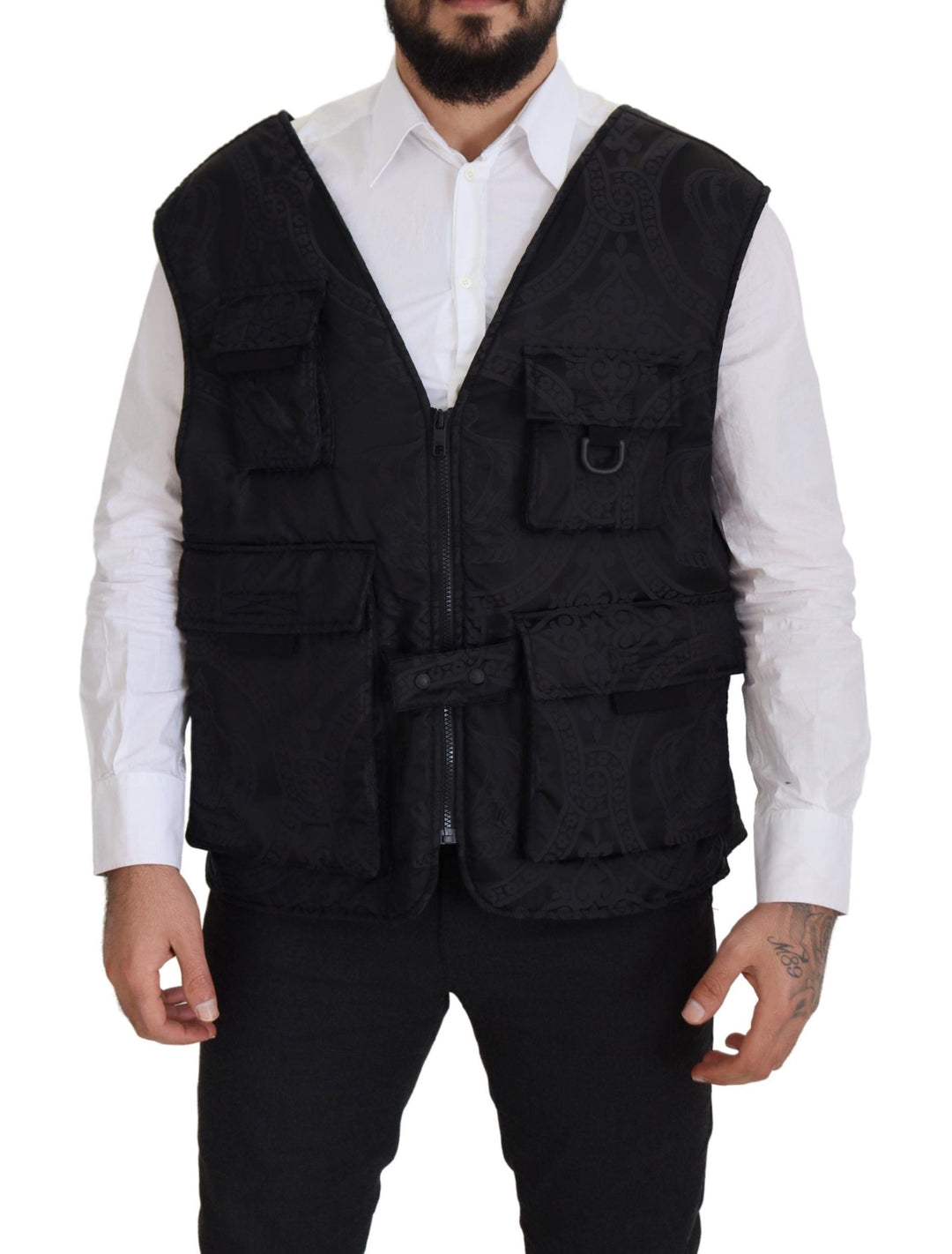 Men’s Dolce & Gabbana Black Nylon Full Zip Sleeveless Jacket