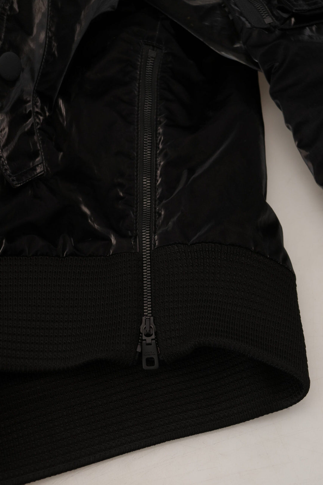 Men’s Dolce &amp; Gabbana Black Nylon Hooded Full Zip Bomber Jacket