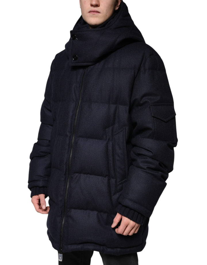 Men’s Dolce &amp; Gabbana Black Nylon Hooded Puffer Men Coat Jacket