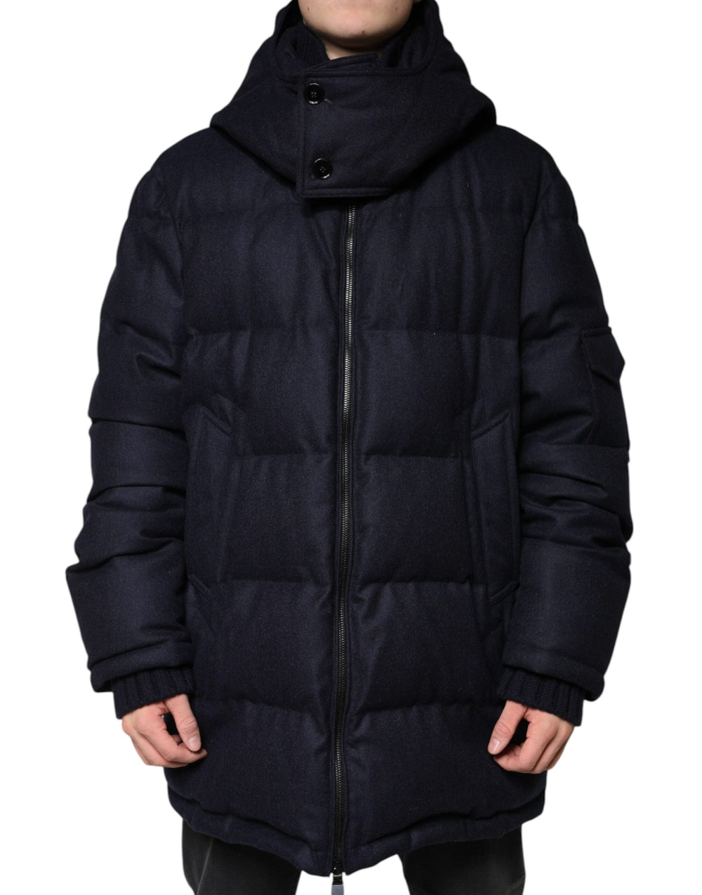 Men’s Dolce & Gabbana Black Nylon Hooded Puffer Men Coat Jacket
