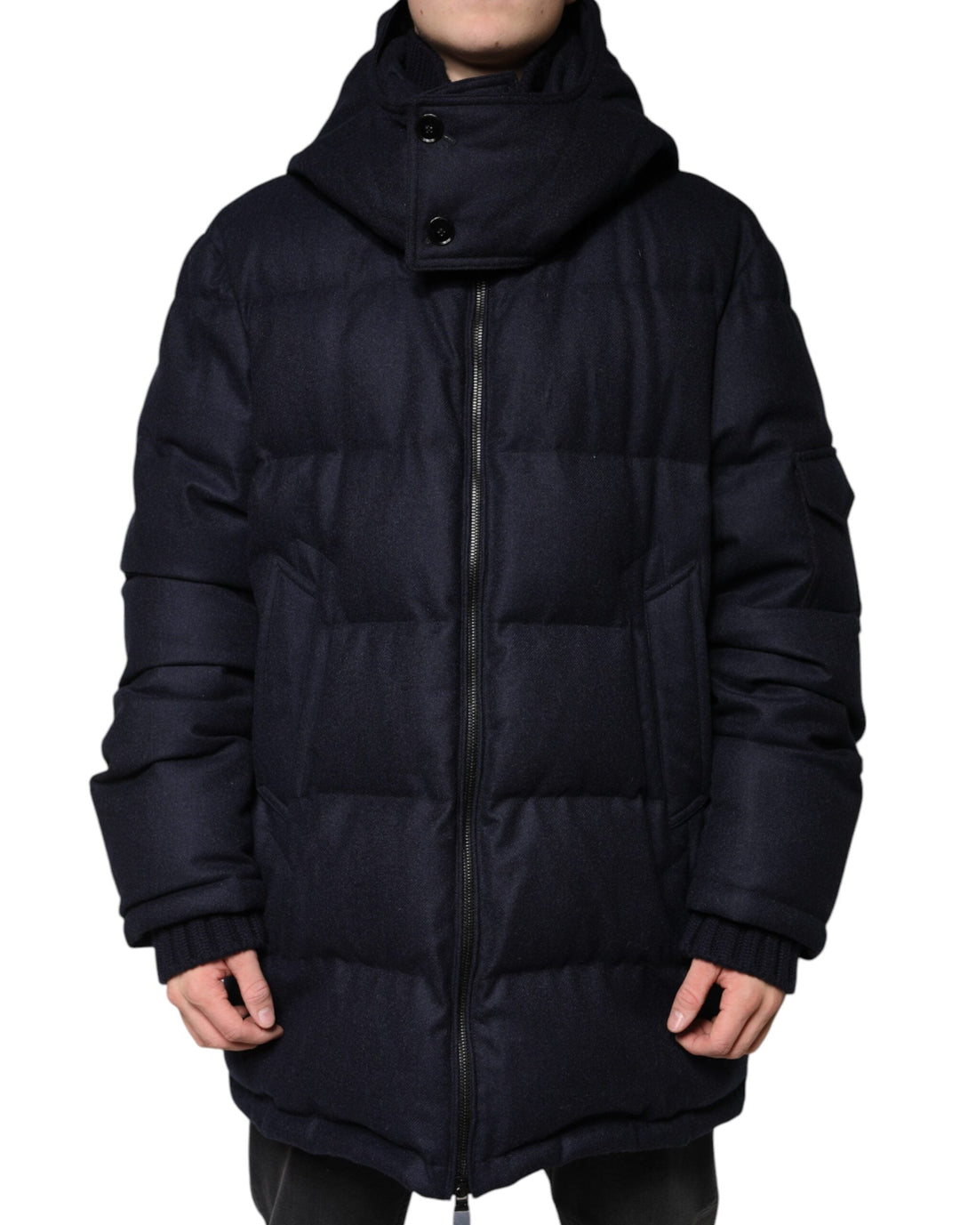 Men’s Dolce &amp; Gabbana Black Nylon Hooded Puffer Men Coat Jacket