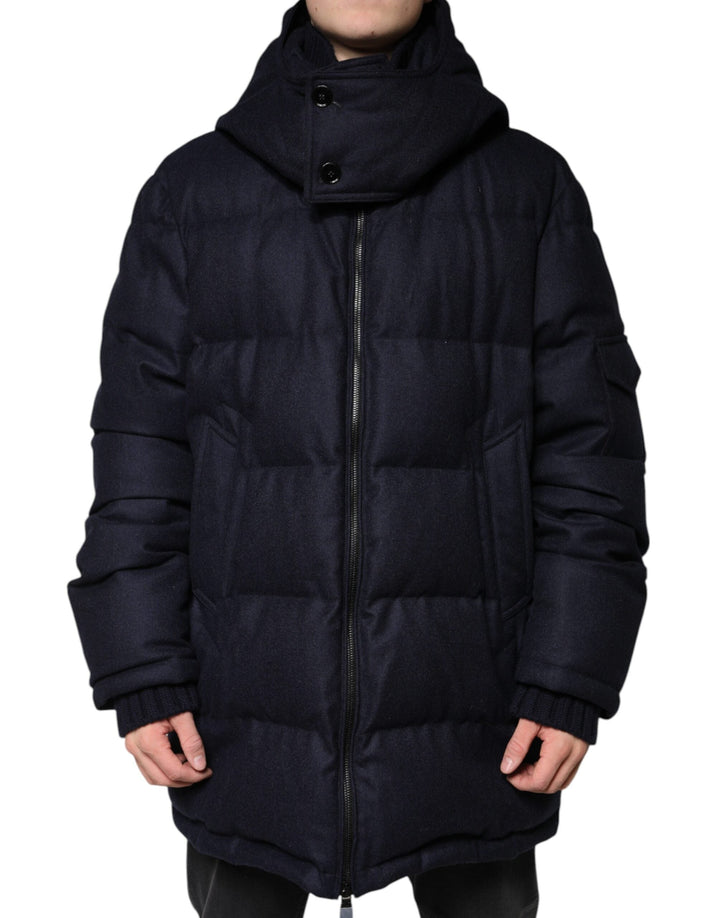 Men’s Dolce &amp; Gabbana Black Nylon Hooded Puffer Men Coat Jacket