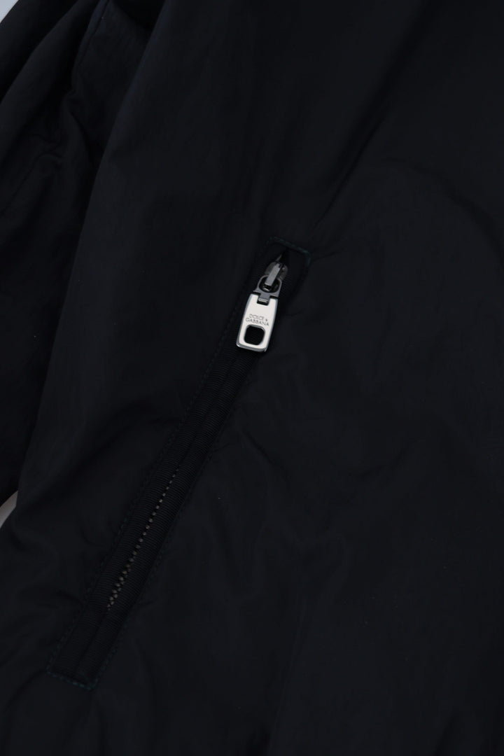 Men’s Dolce &amp; Gabbana Black Nylon Logo Bomber Zipper Jacket