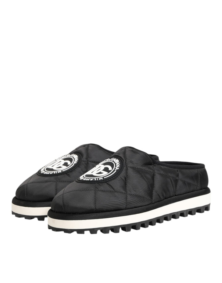 Men’s Dolce &amp; Gabbana Black Nylon Low Top Slip on Sneaker Shoes