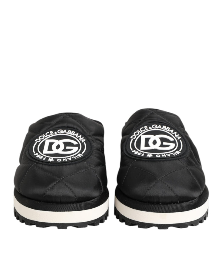 Men’s Dolce &amp; Gabbana Black Nylon Low Top Slip on Sneaker Shoes