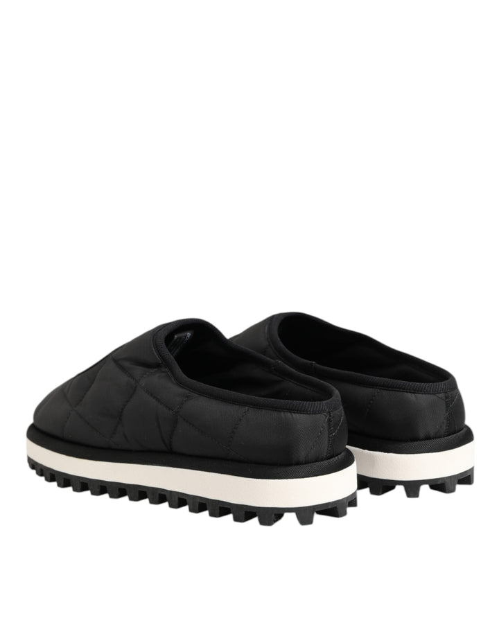 Men’s Dolce &amp; Gabbana Black Nylon Low Top Slip on Sneaker Shoes