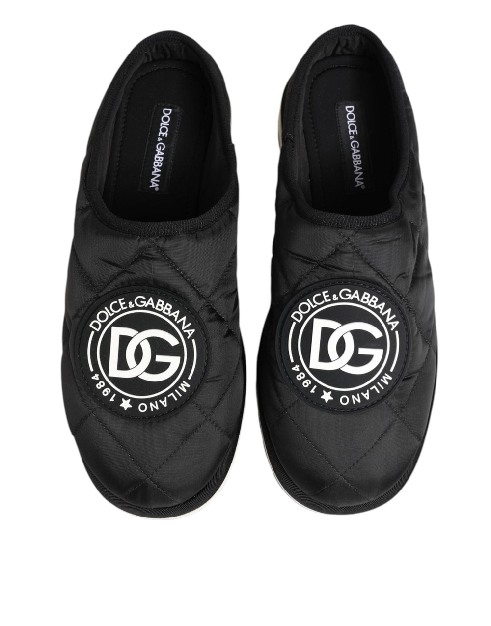 Men’s Dolce & Gabbana Black Nylon Low Top Slip on Sneaker Shoes