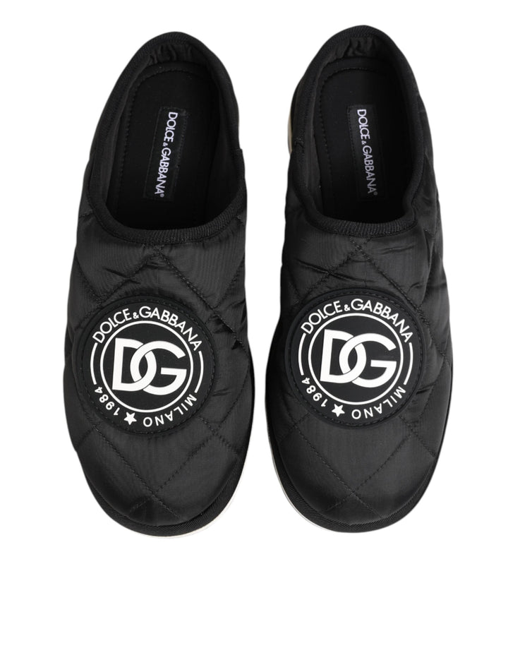 Men’s Dolce &amp; Gabbana Black Nylon Low Top Slip on Sneaker Shoes