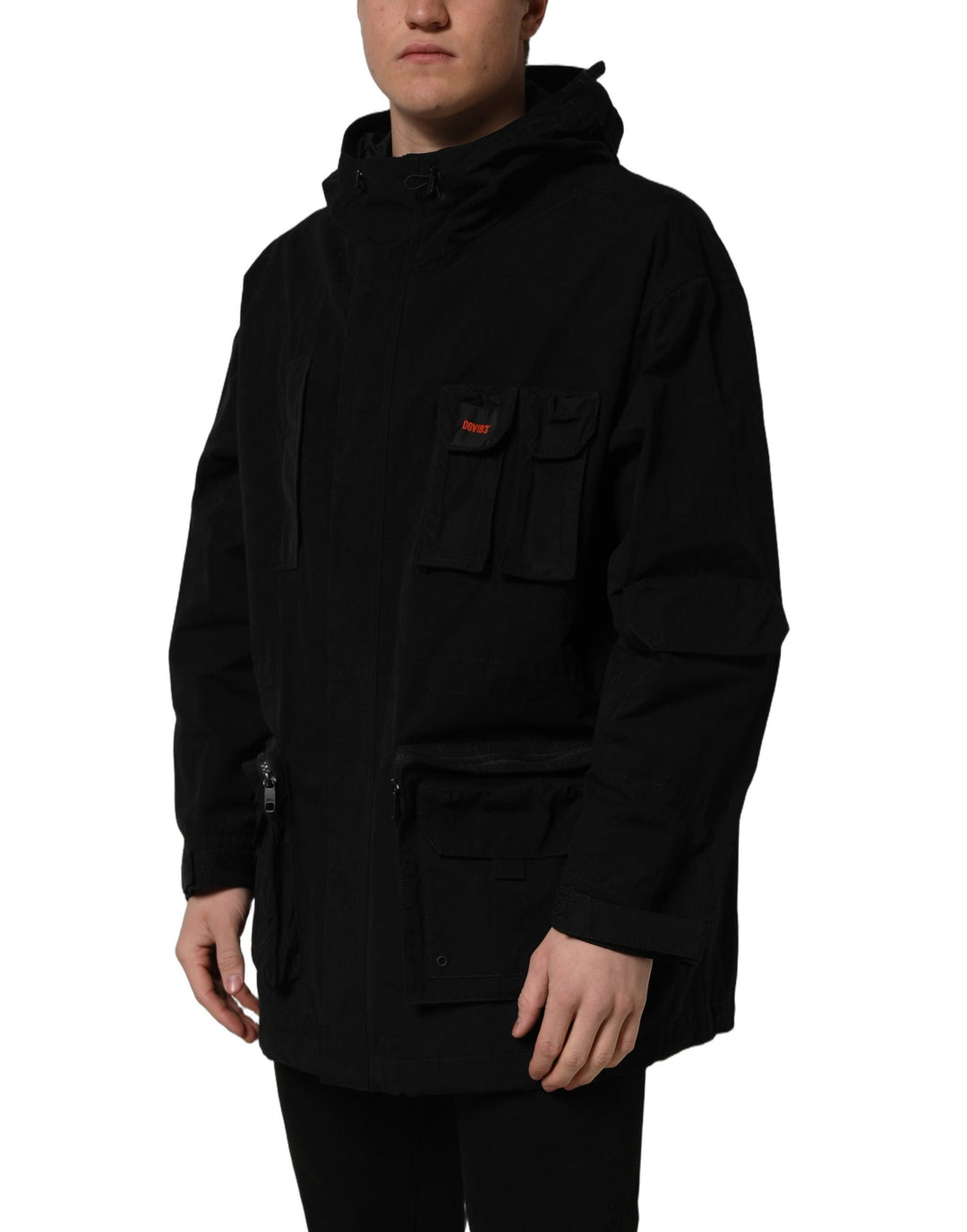 Men’s Dolce &amp; Gabbana Black Nylon Men Hooded Windbreaker Jacket